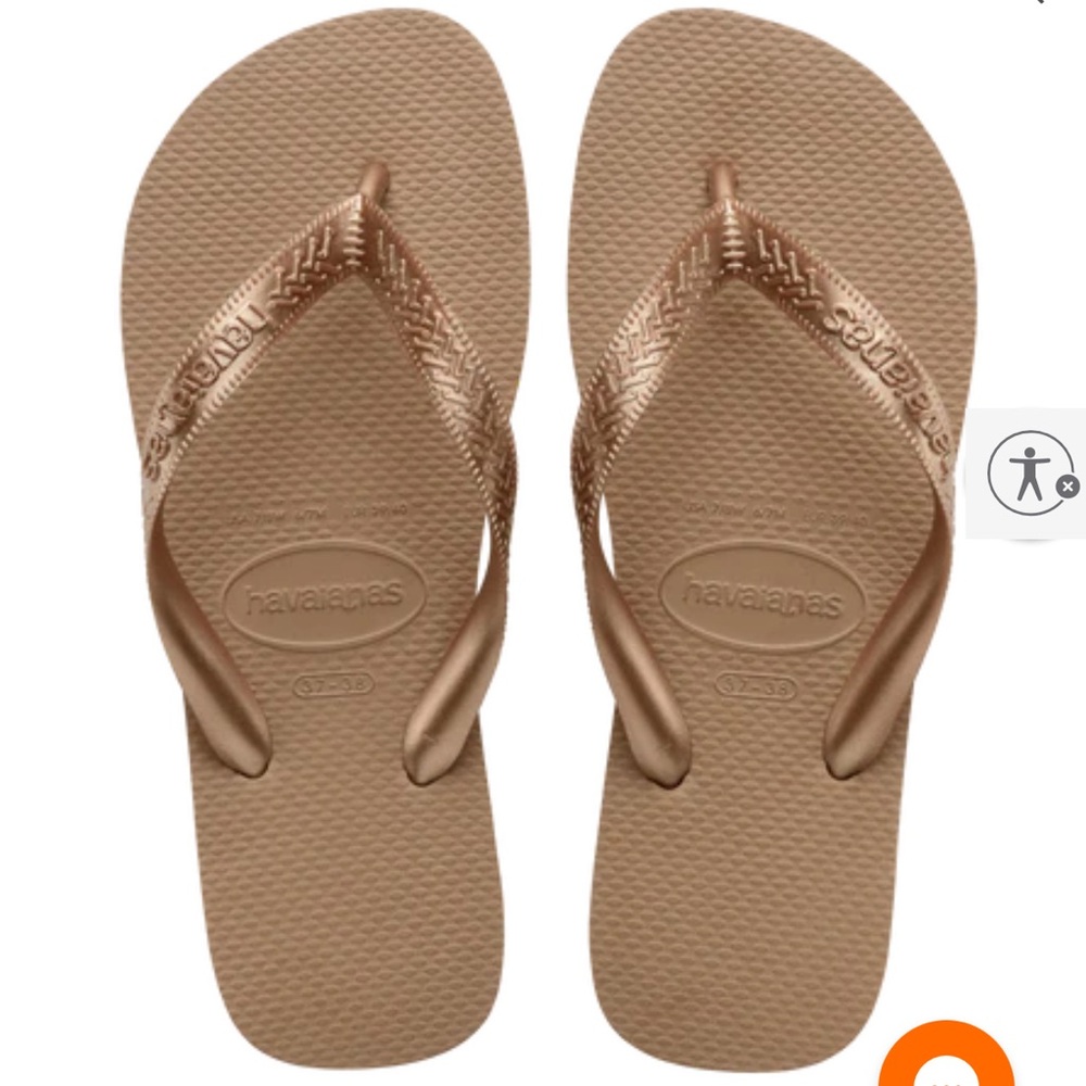 Havaianas Gold Flip Flops 9